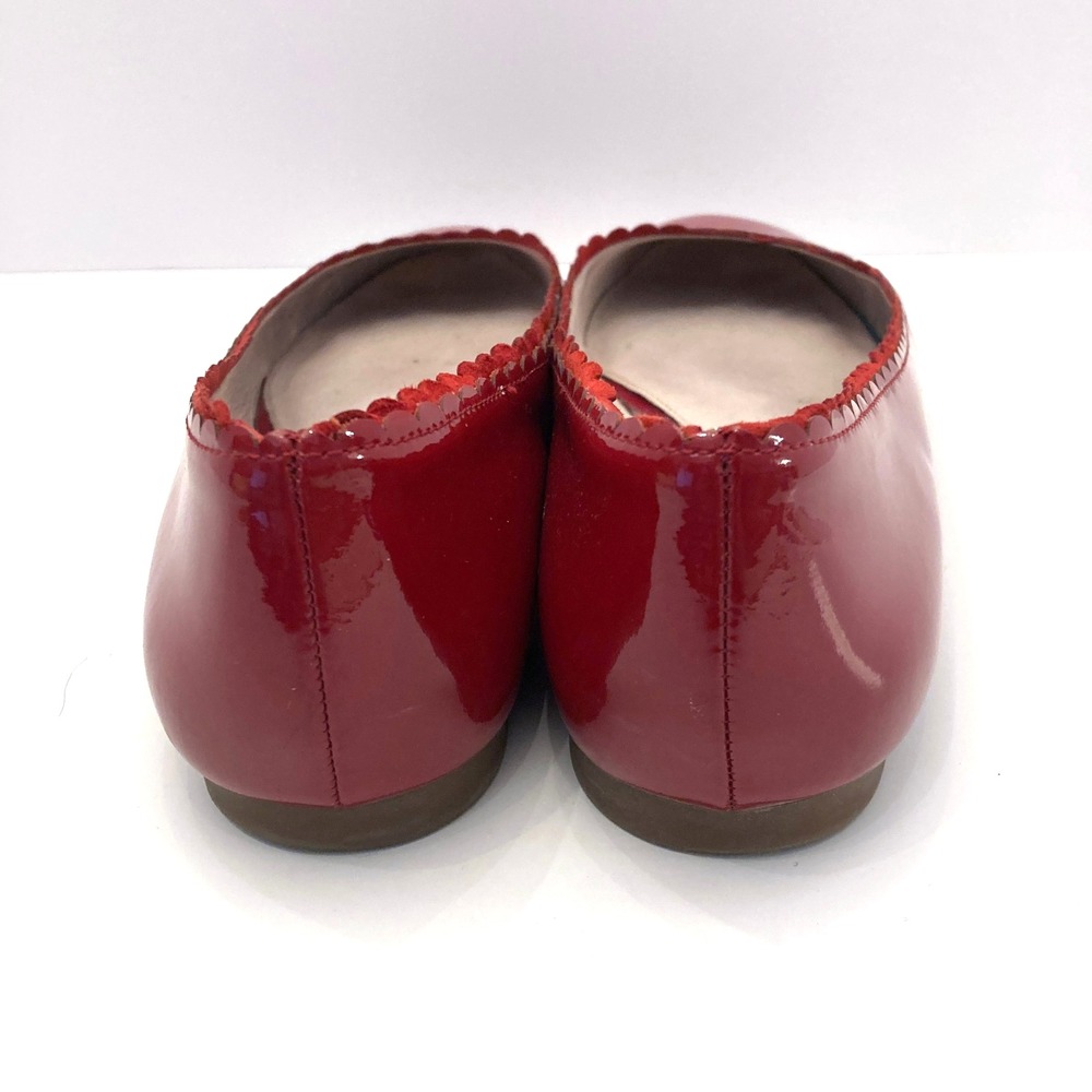 Louise et Cie Caynlee Red Patent Leather Ballet Flats Scalloped Edge Womens 9 39 - Picture 6 of 9